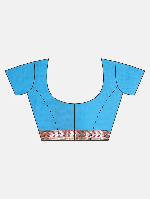 women's bandhani blue colored saree with blouse - 17695705 - Standard Image - 4