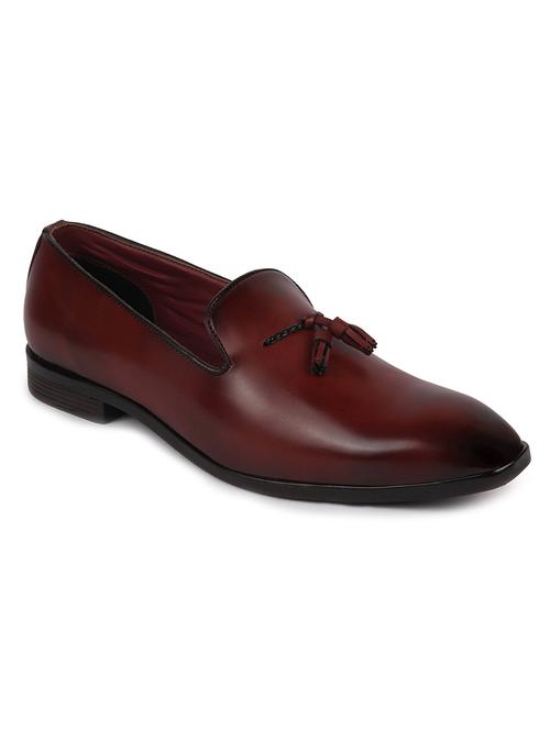 maroon pu slip on loafers - 17709470 - Very Small Image - 1