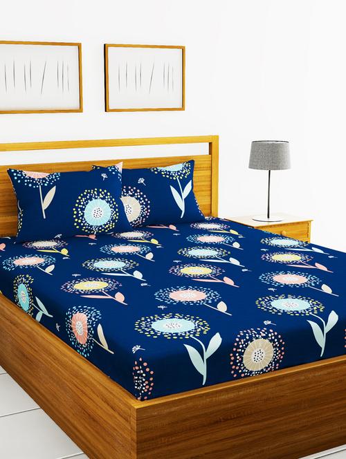 austin 110gsm micro-peached double bedsheet with 2 pillow cover - deep colors & soft-finish fabric -3pc set - 17717400 - Very Small Image - 1