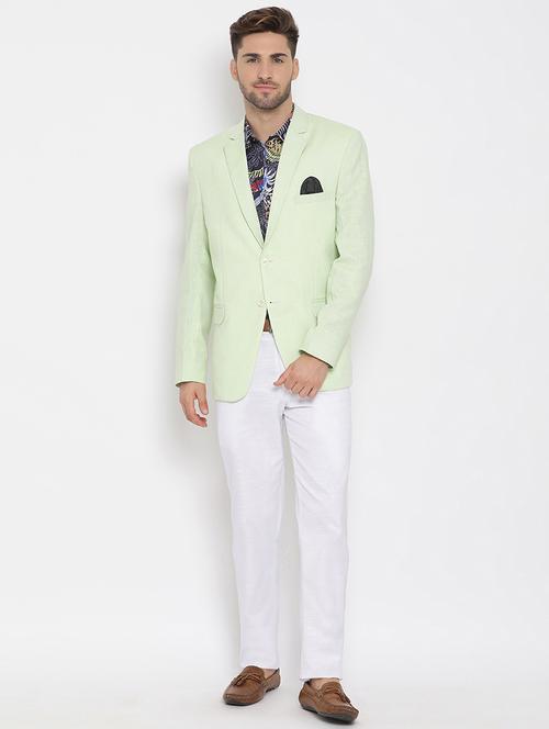 green solid single breasted suit - 17718942 - Very Small Image - 1