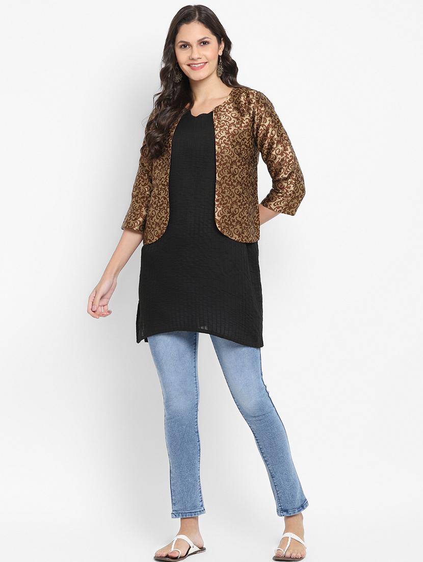 women brown silk blend jacket - 17733709 - Standard Image - 5