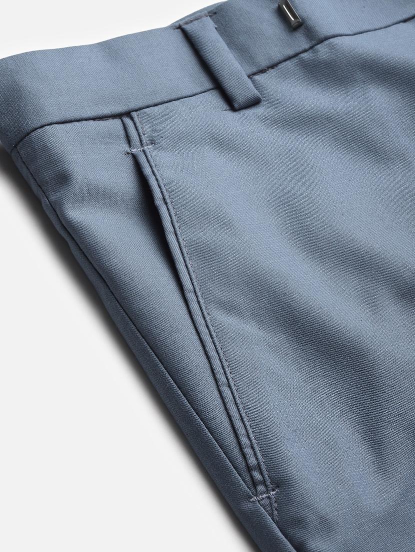 grey solid flat front formal trouser - 17733810 - Zoom Image - 5