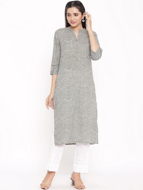 printed straight kurta - 17763791 -  Standard Image - 0