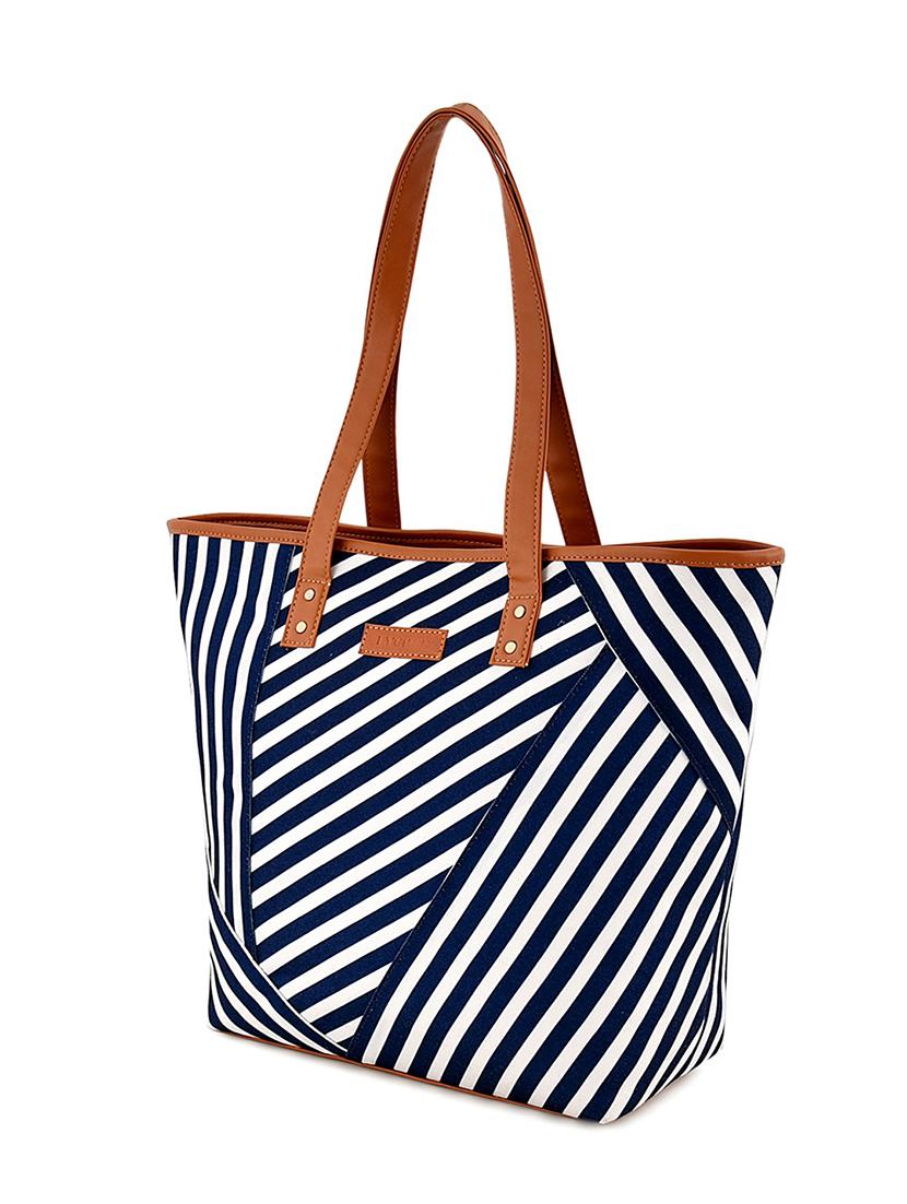 blue canvas printed tote - 17765703 - Zoom Image - 3