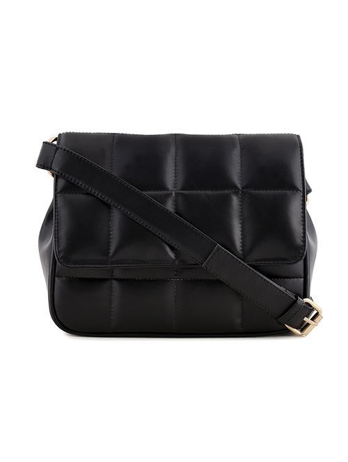 Black Solid Regular Sling Bag - 17769066 - Very Small Image - 1