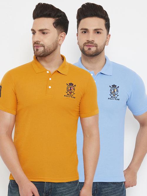 men set of 2 multi colored regular fit polo t-shirts - 17783776 -  Standard Image - 0