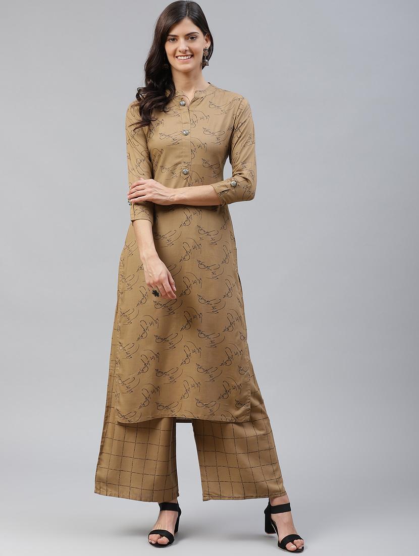 printed kurta palazzo set - 17794546 - Zoom Image - 0