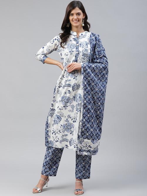 printed kurta pant set with dupatta - 17794551 - Standard Image - 0
