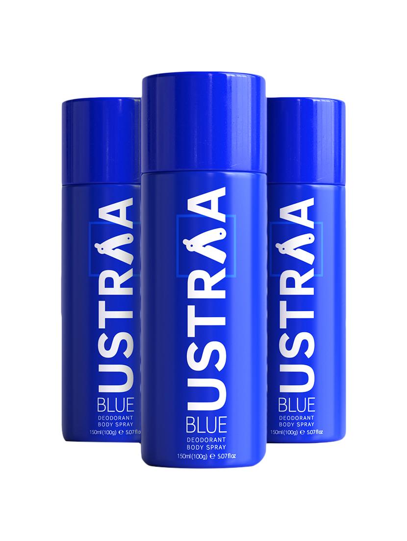 ustraa blue deodorant body spray, 150 ml - set of 3 - 17797220 -  Standard Image - 0