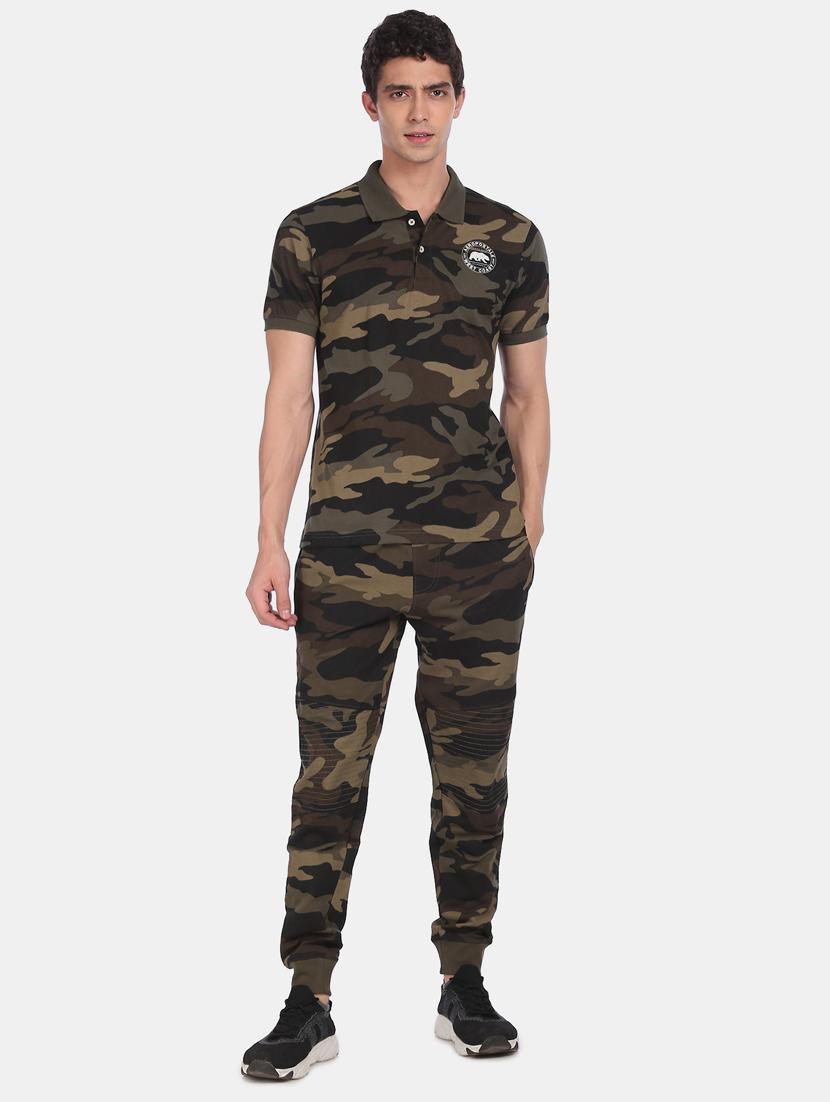 olive green camouflage polo t-shirt - 17807978 - Standard Image - 3