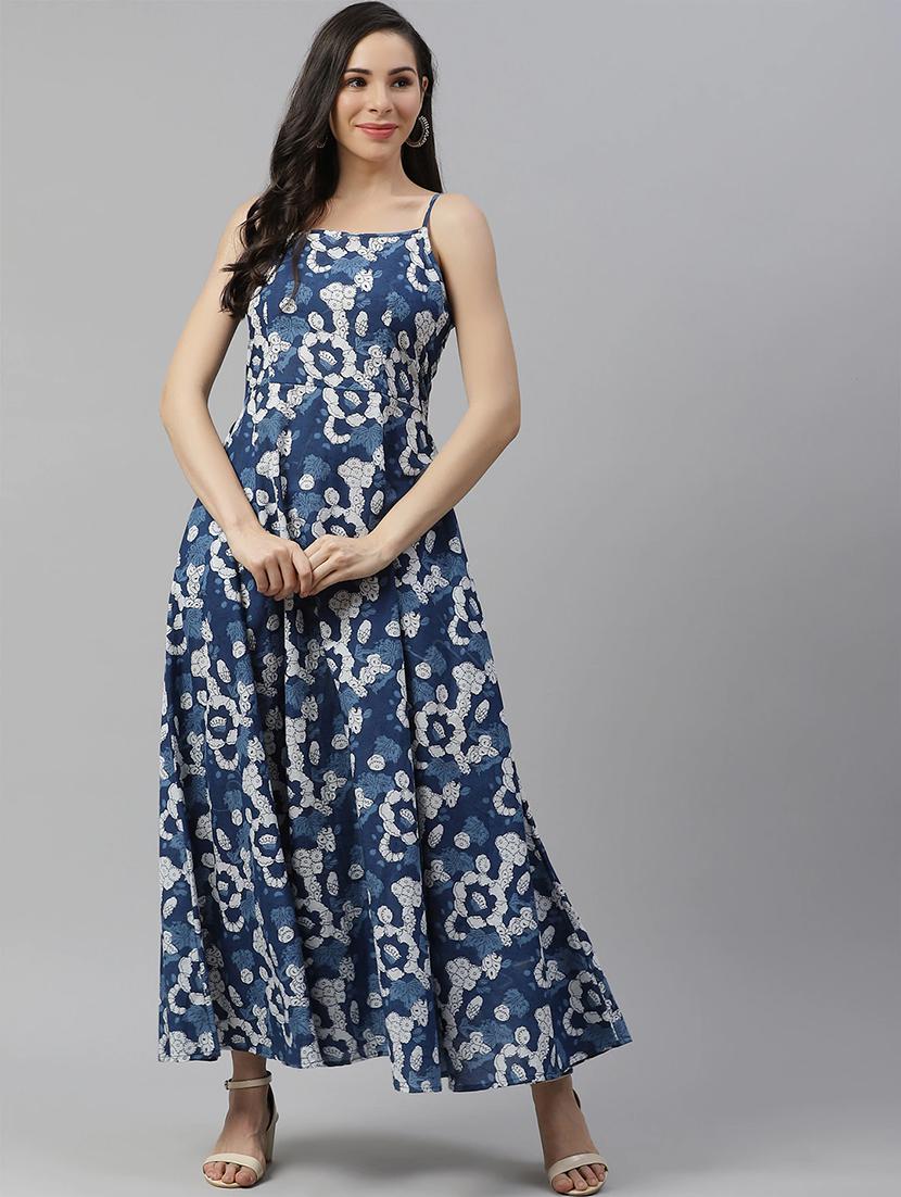 women floral printed cami neck maxi dress