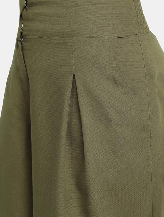 women solid high rise wide leg trouser - 17832558 - Zoom Image - 4