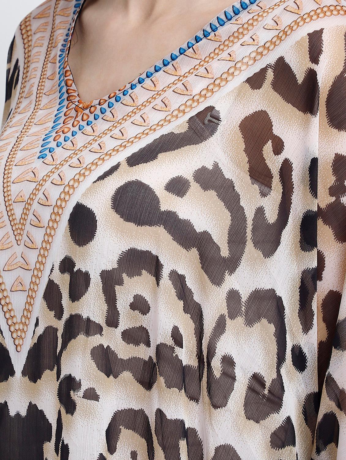 v-neck printed kaftan dress - 17837757 - Zoom Image - 4