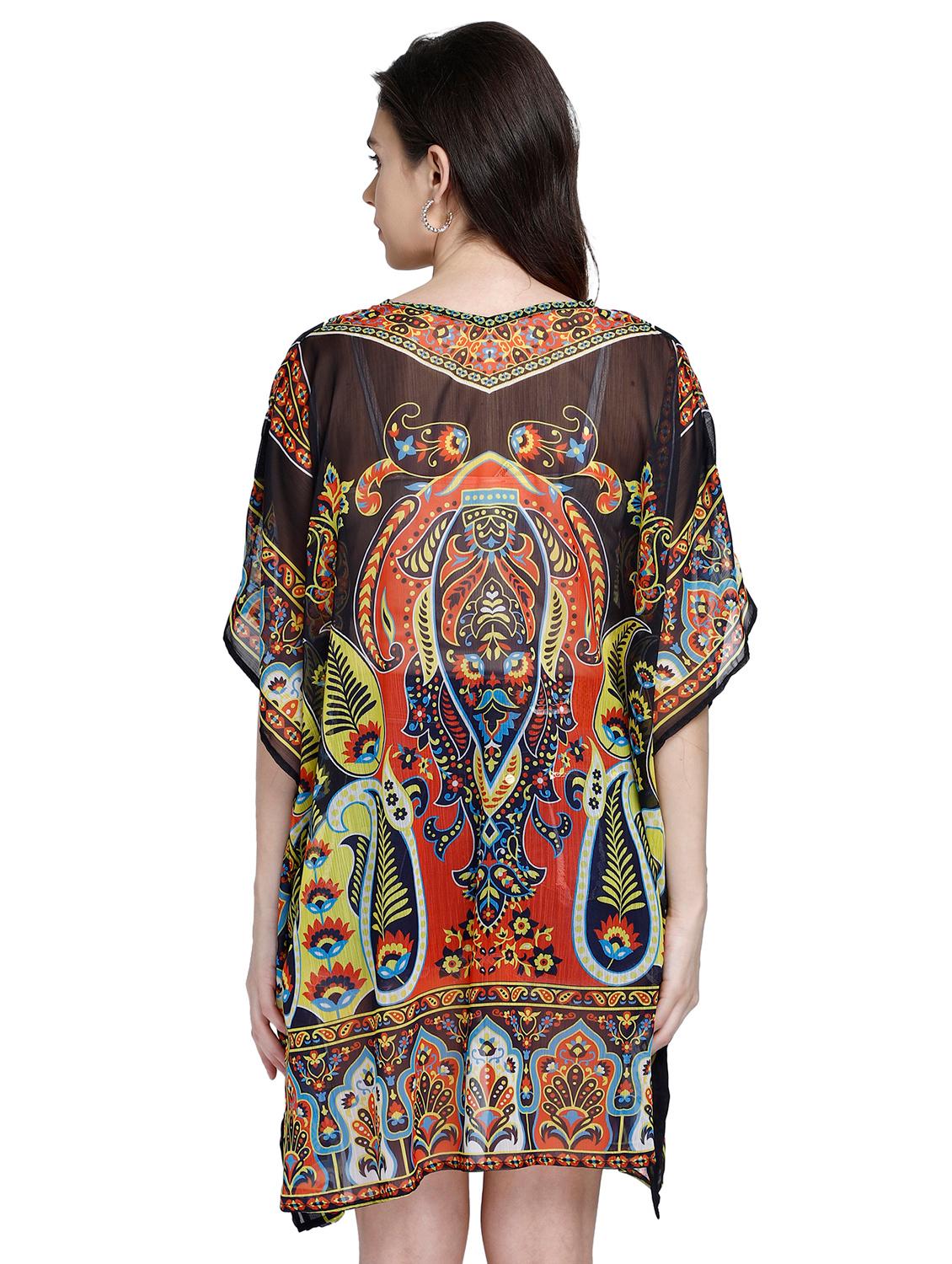 v-neck paisley kaftan dress - 17837758 - Standard Image - 2