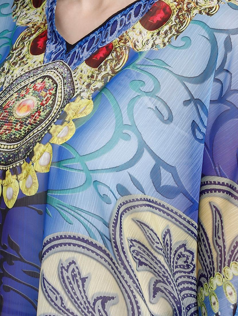 v-neck printed kaftan dress - 17837769 - Standard Image - 4
