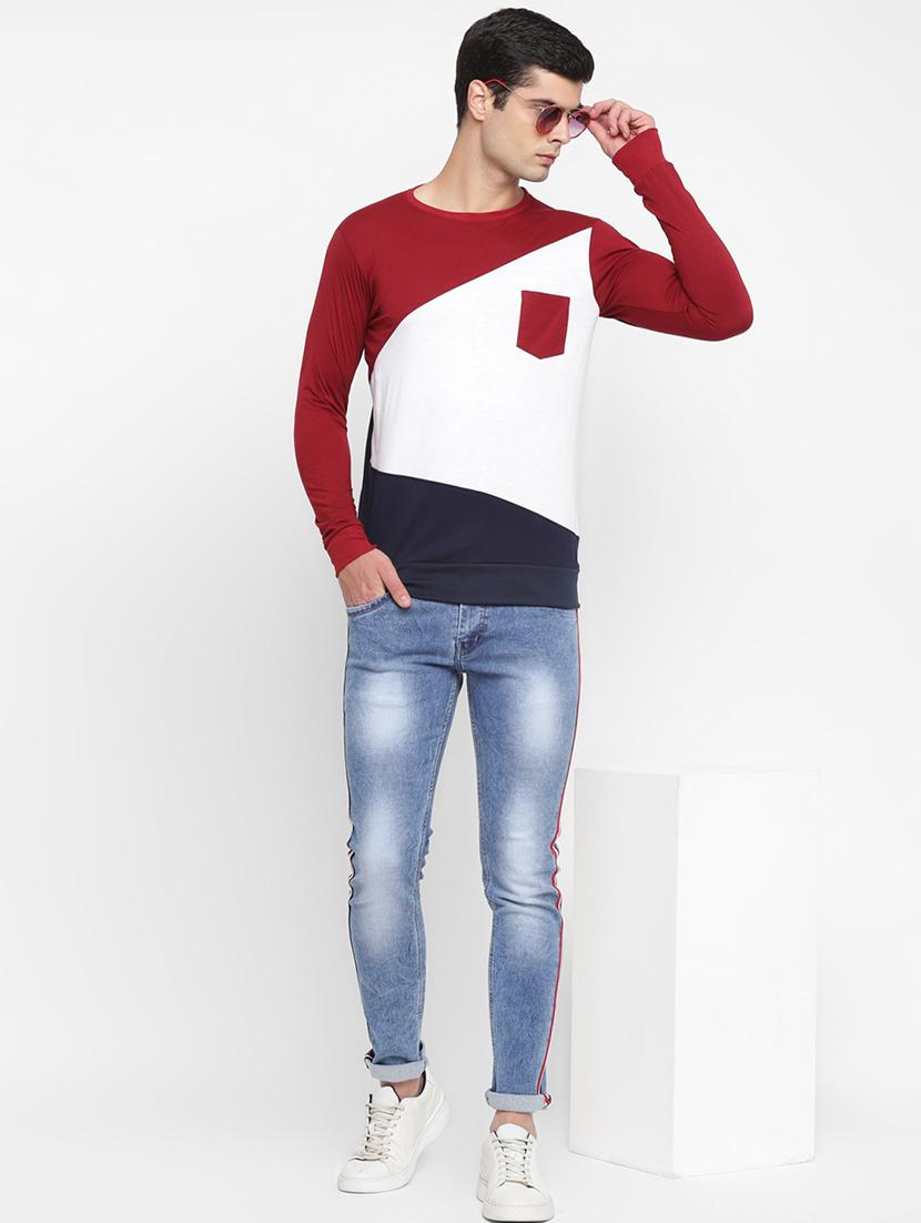 multi color block cut & sew pocket t-shirt - 17839095 -  Standard Image - 3