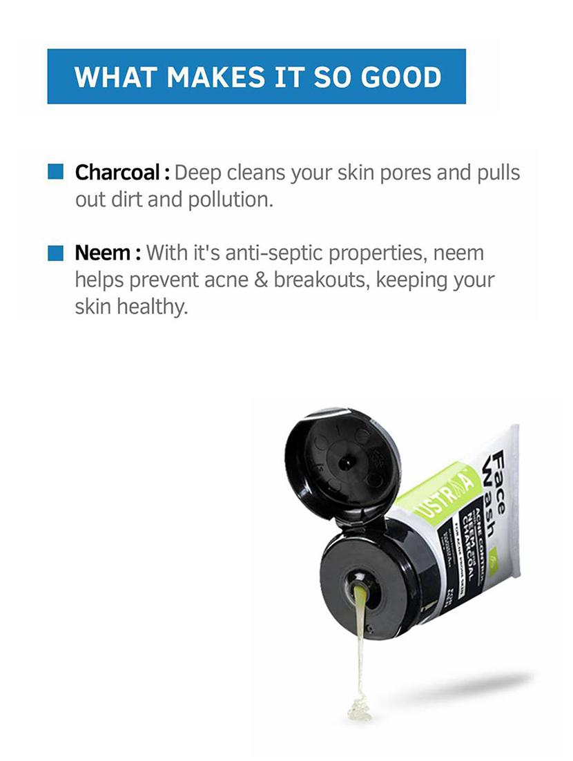 ustraa black deodorant - 150ml & face wash neem and charcoal - 200g - 17847509 - Standard Image - 6