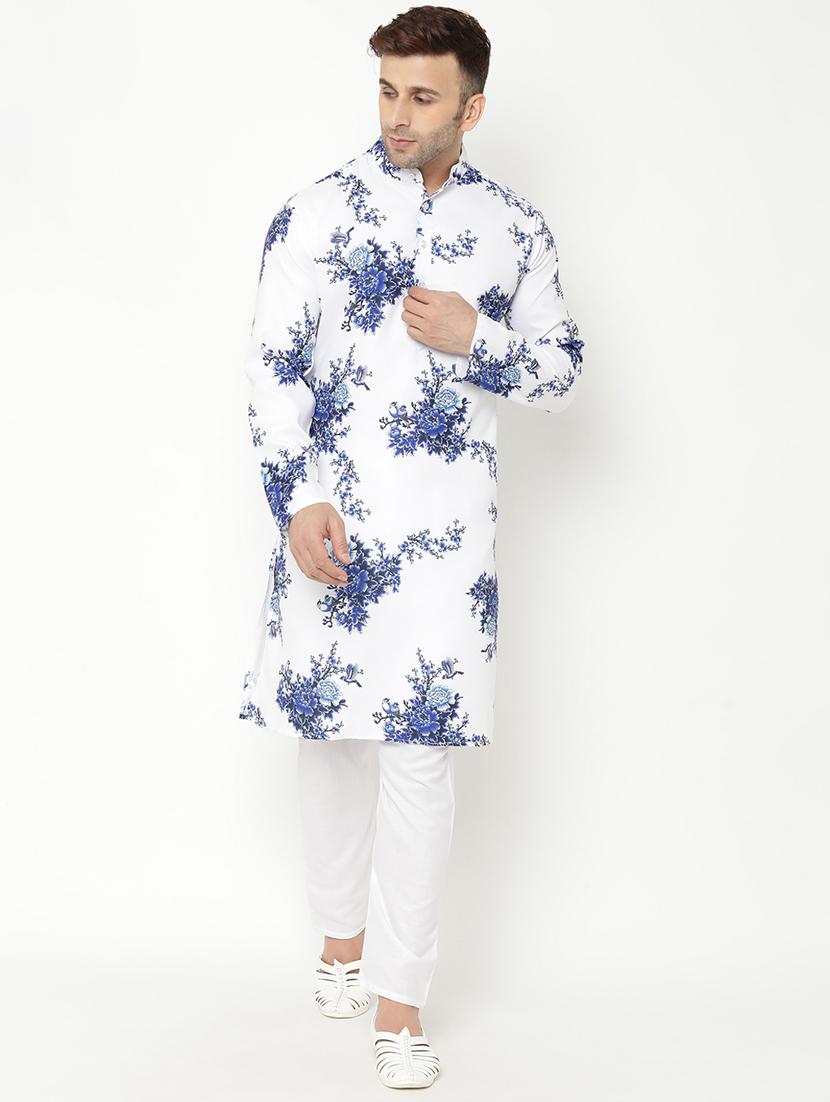 white floral print kurta pyjama set - 17855781 - Zoom Image - 0