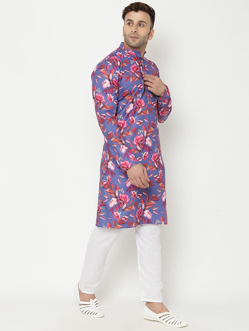 purple floral kurta pyjama set - 17855879 - Standard Image - 2
