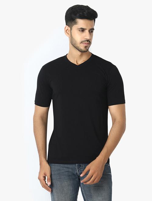 black solid regular t-shirt - 17867794 - Standard Image - 0