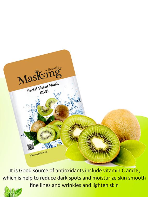 masking beauty facial sheet mask for skin lightening, nourishing, glowing & moisturizing for women & men combo of 5 - 17869527 - Zoom Image - 2