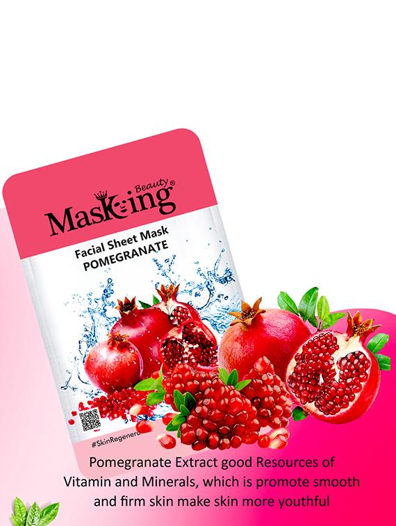 masking beauty facial sheet mask for skin regenerating, lightening, glowing & soothing for women & men combo pack of 5 - 17869535 - Zoom Image - 2