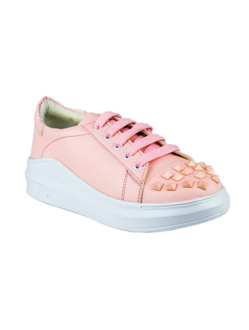 pink synthetic laceup casual shoes - 17892585 - Very Small Image - 1