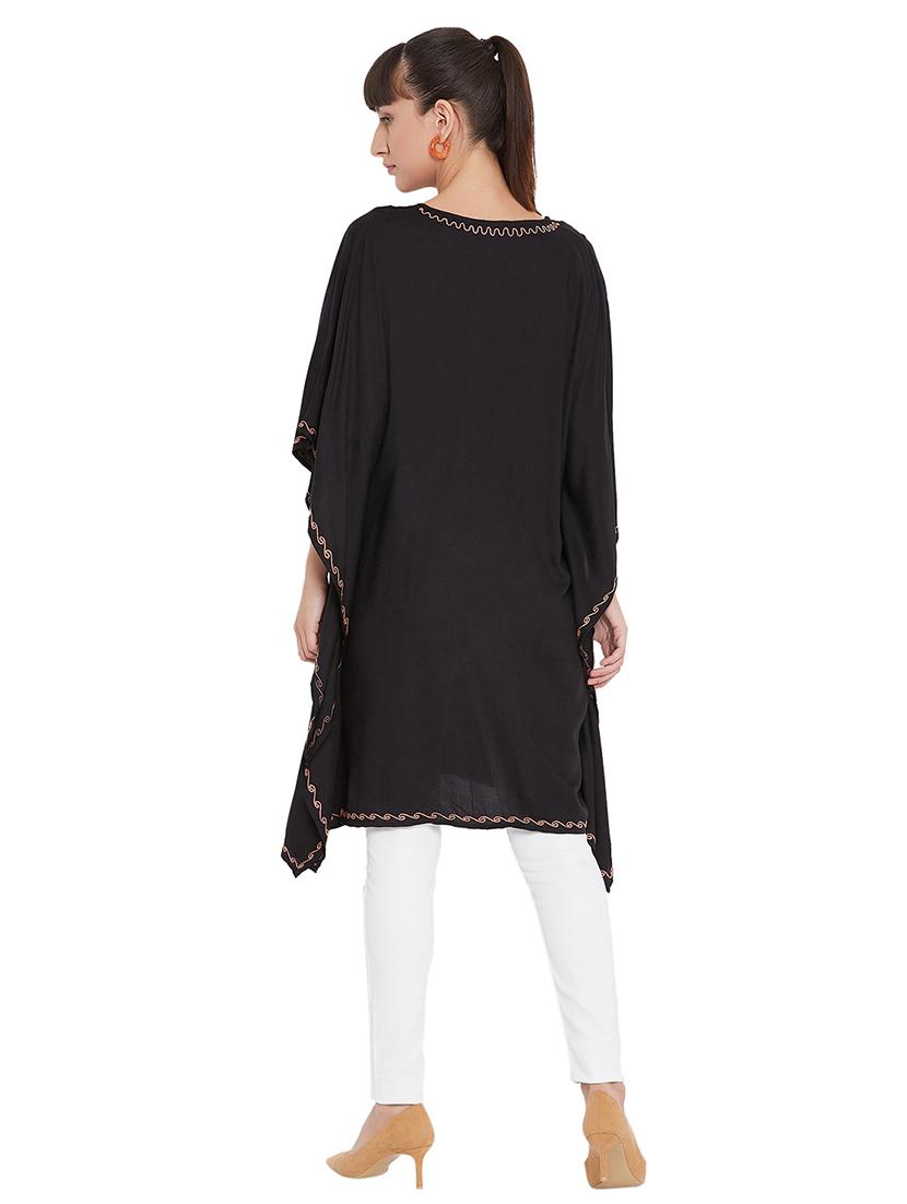 v-neck embroidered detail kaftan - 17896560 - Standard Image - 2