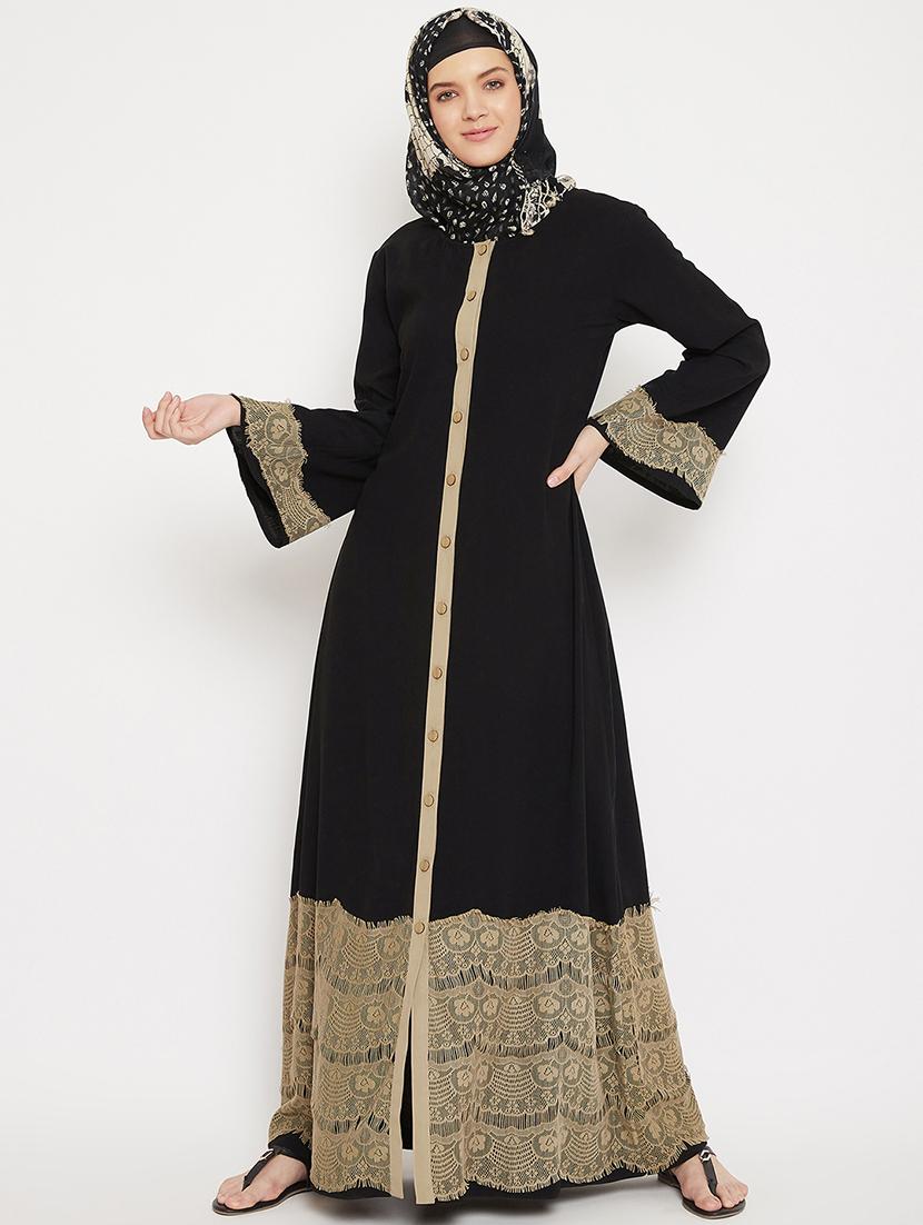 solid a-line cloaks & abaya - 17906757 - Zoom Image - 0