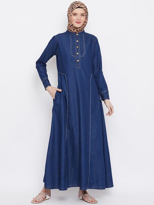 solid a-line cloaks & abaya - 17906779 - Standard Image - 0