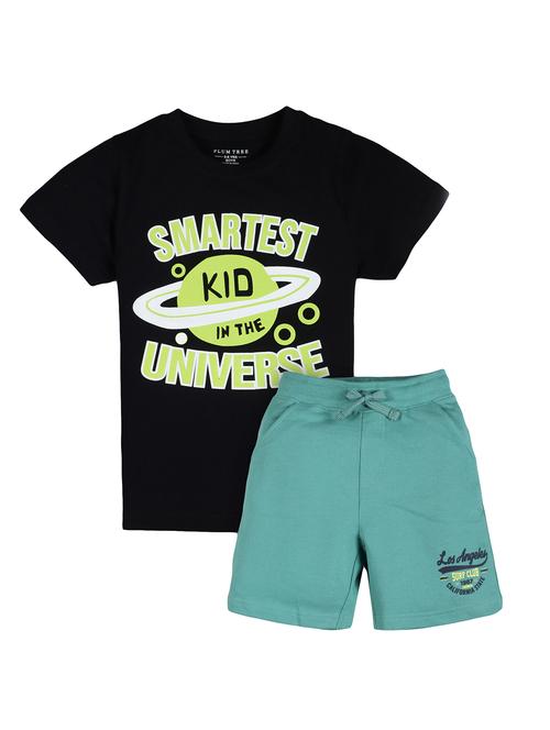 boys typographic printed shorts set - 17914517 - Very Small Image - 1