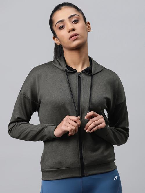 hooded neck solid  jacket - 17917663 - Very Small Image - 1