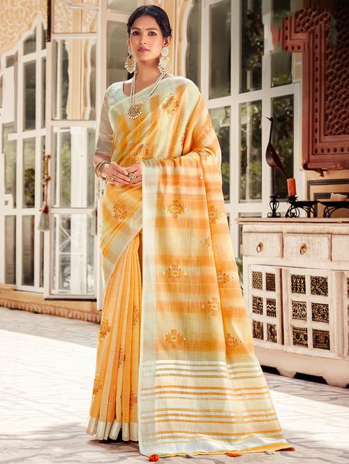 women's embroidered saree with blouse - 17970758 - Very Small Image - 1