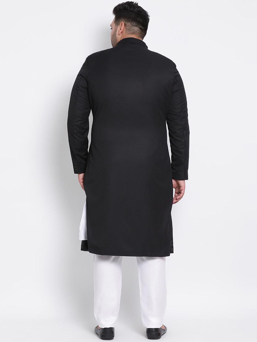 black solid sherwani ethnic wear set - 17975834 - Standard Image - 2