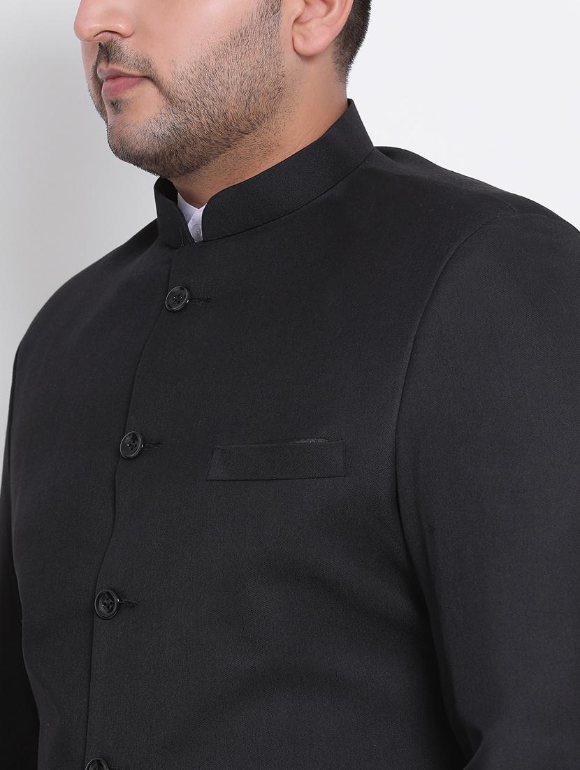 black solid sherwani ethnic wear set - 17975834 - Zoom Image - 3