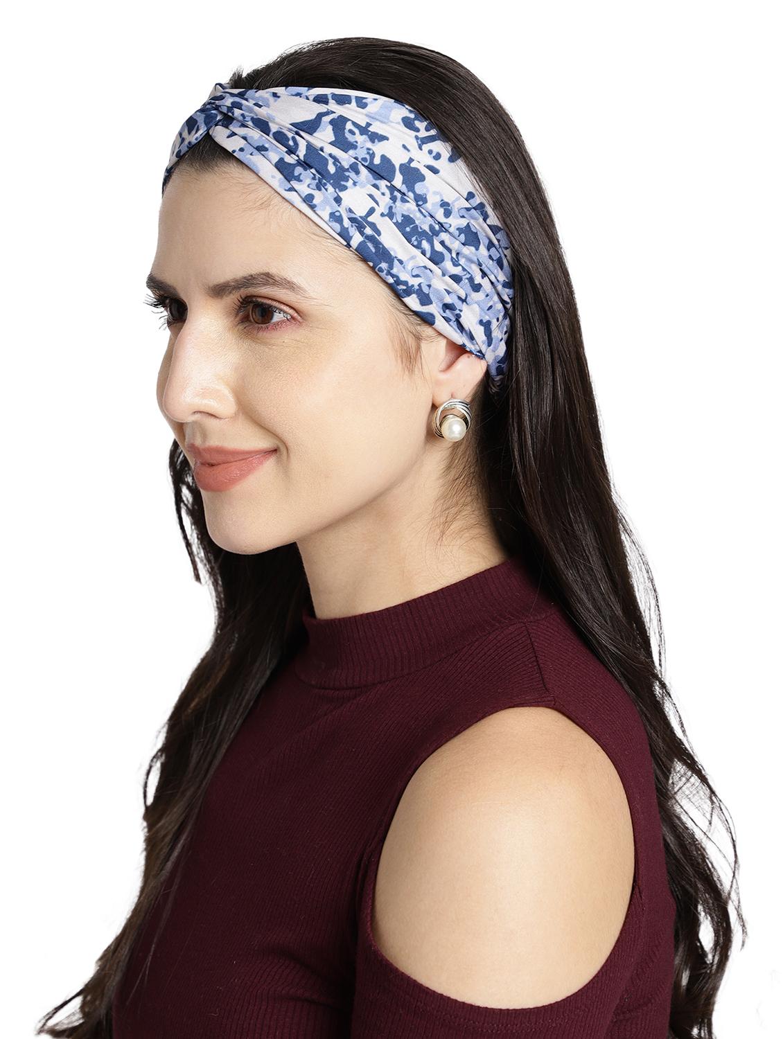 printed viscose headband and scrunchy combo pack - 17987255 - Standard Image - 4