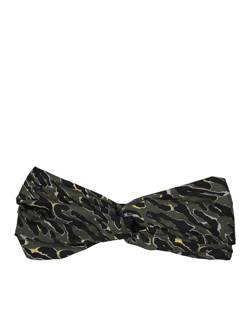 printed viscose green headband and scrunchy combo pack - 17987256 - Zoom Image - 2
