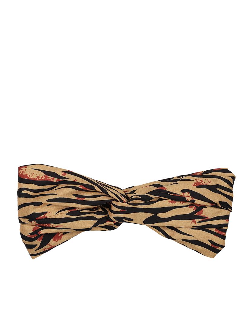 yellow printed viscose headband and scrunchy combo pack - 17987266 - Standard Image - 2