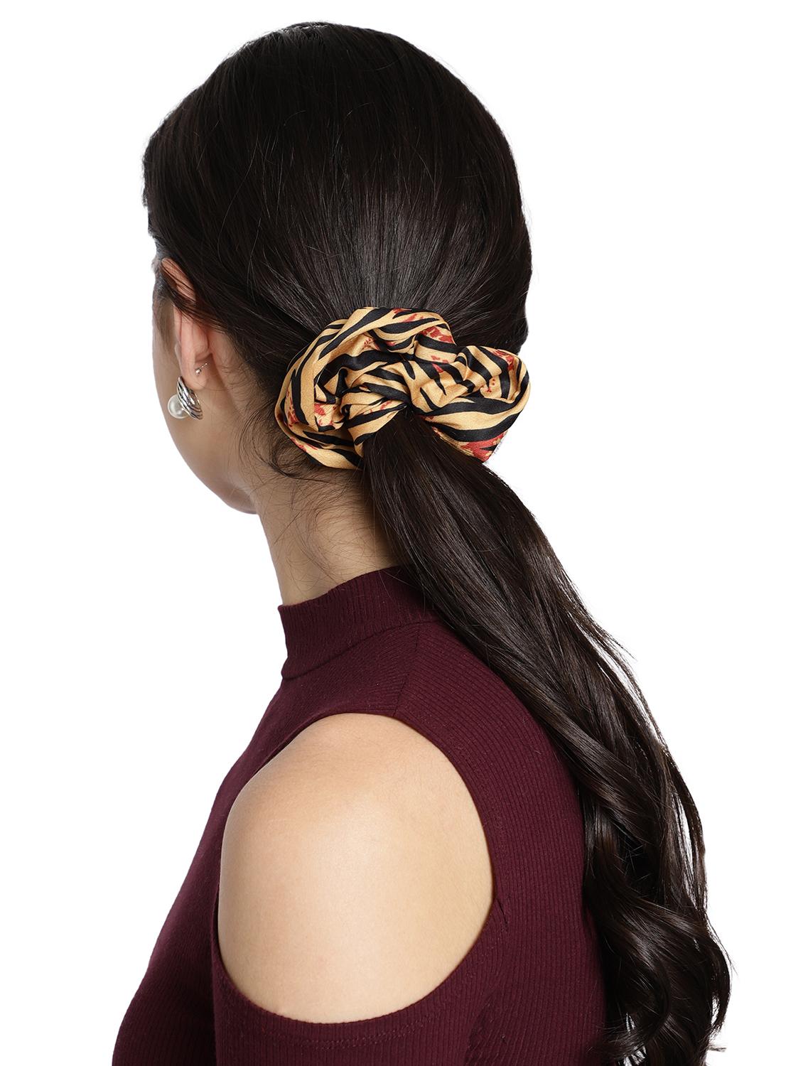 yellow printed viscose headband and scrunchy combo pack - 17987266 - Standard Image - 6