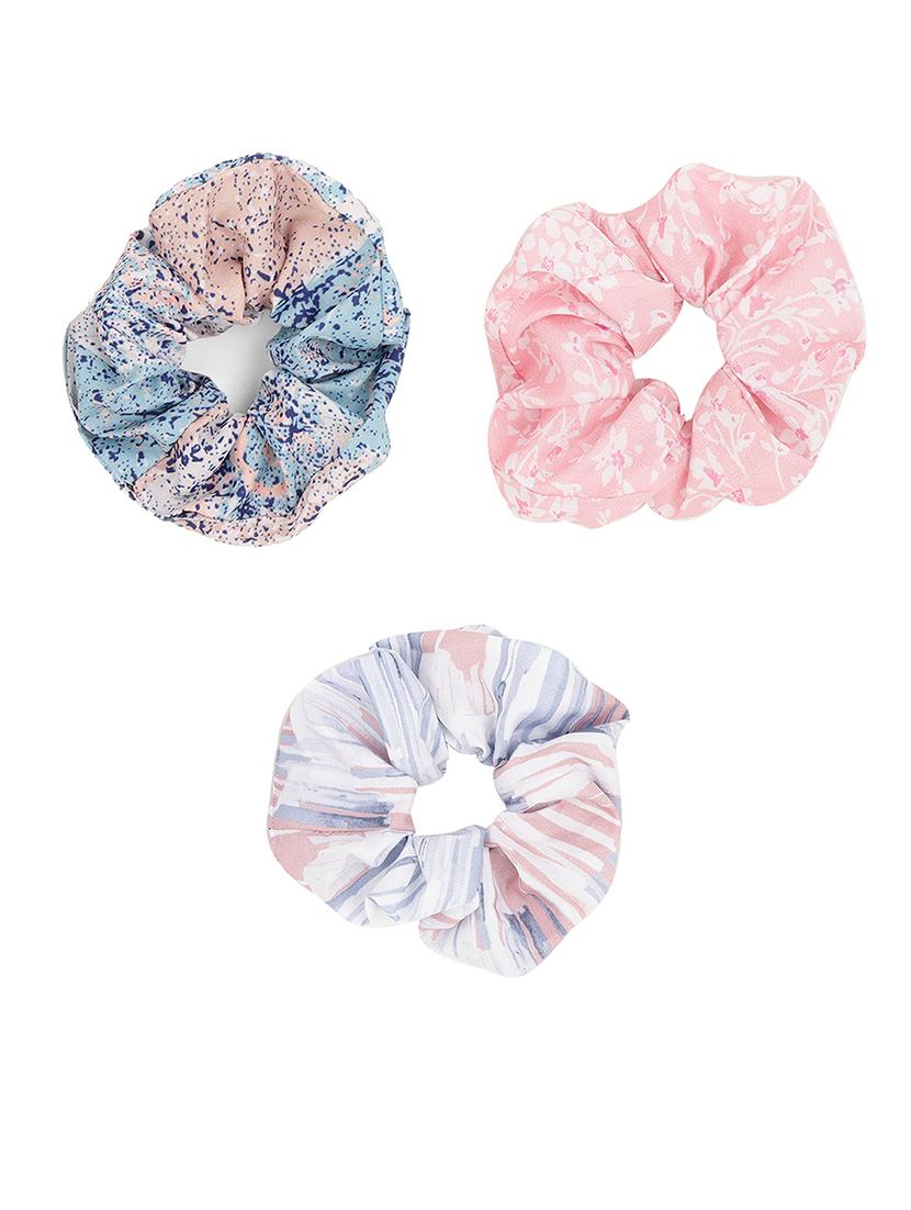 set of 3 multi-color printed viscose scrunchies - 17987299 -  Standard Image - 1