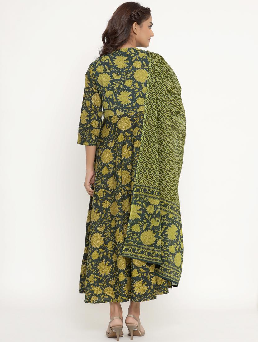 floral print kurta dupatta set - 17987869 - Standard Image - 3