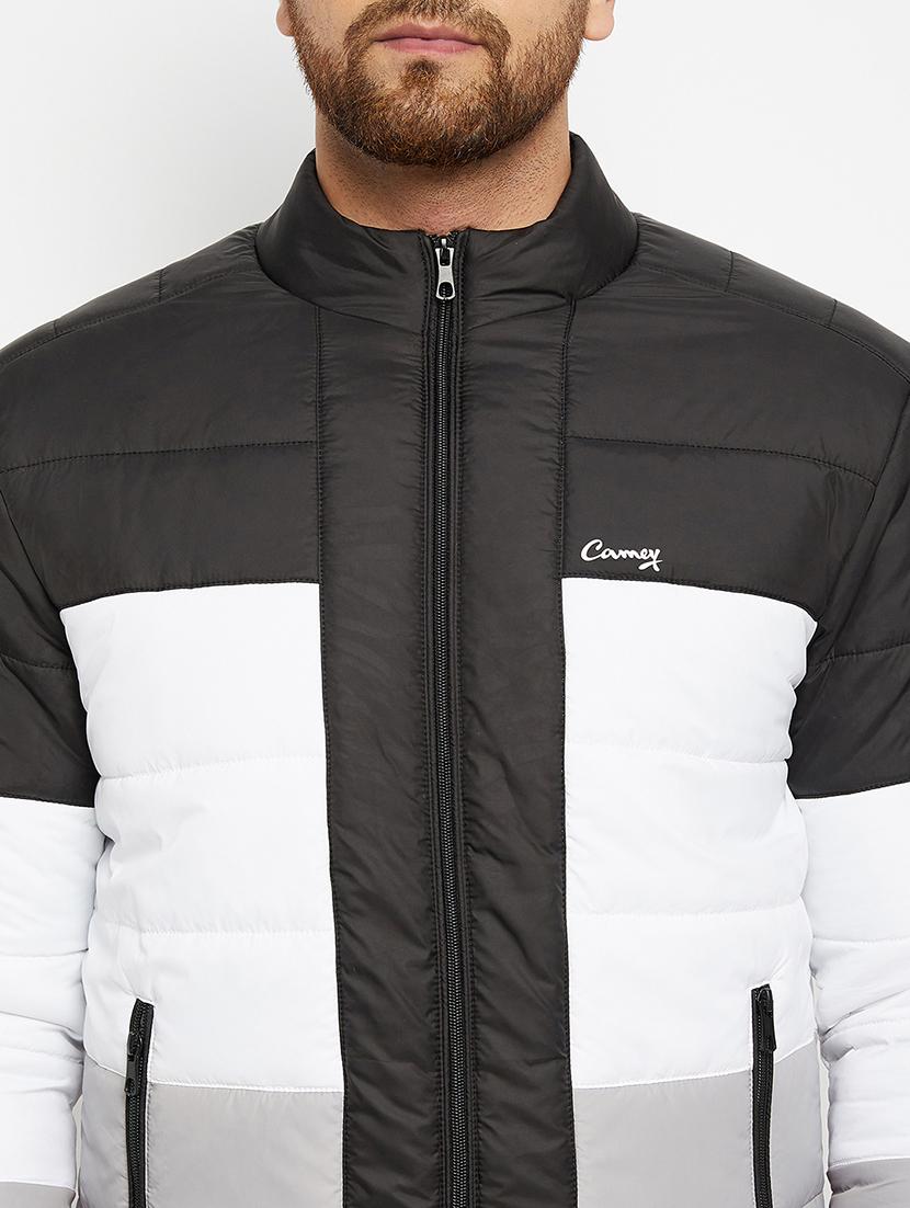 black color block bomber jacket - 18009900 - Zoom Image - 4