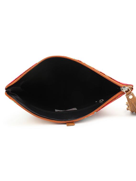 red leatherette (pu) fold over clutch - 18012314 - Zoom Image - 2