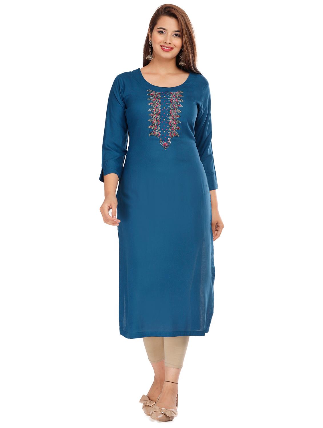 women's straight kurta - 18012397 -  Standard Image - 1