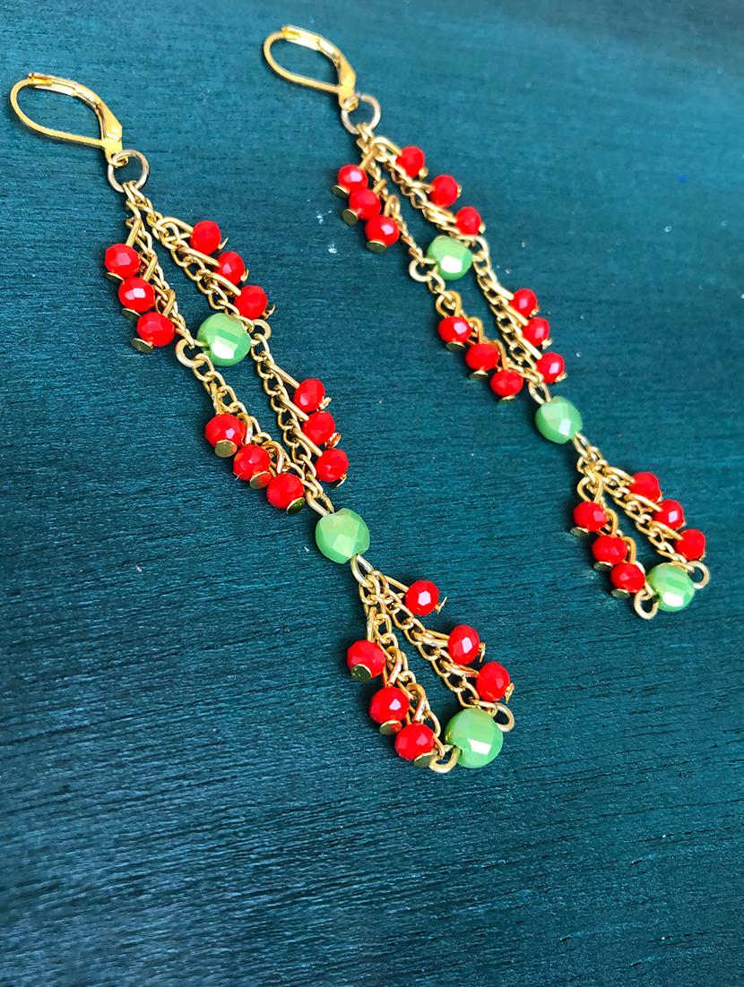 red crystal chandellier earring - 18013788 - Zoom Image - 0