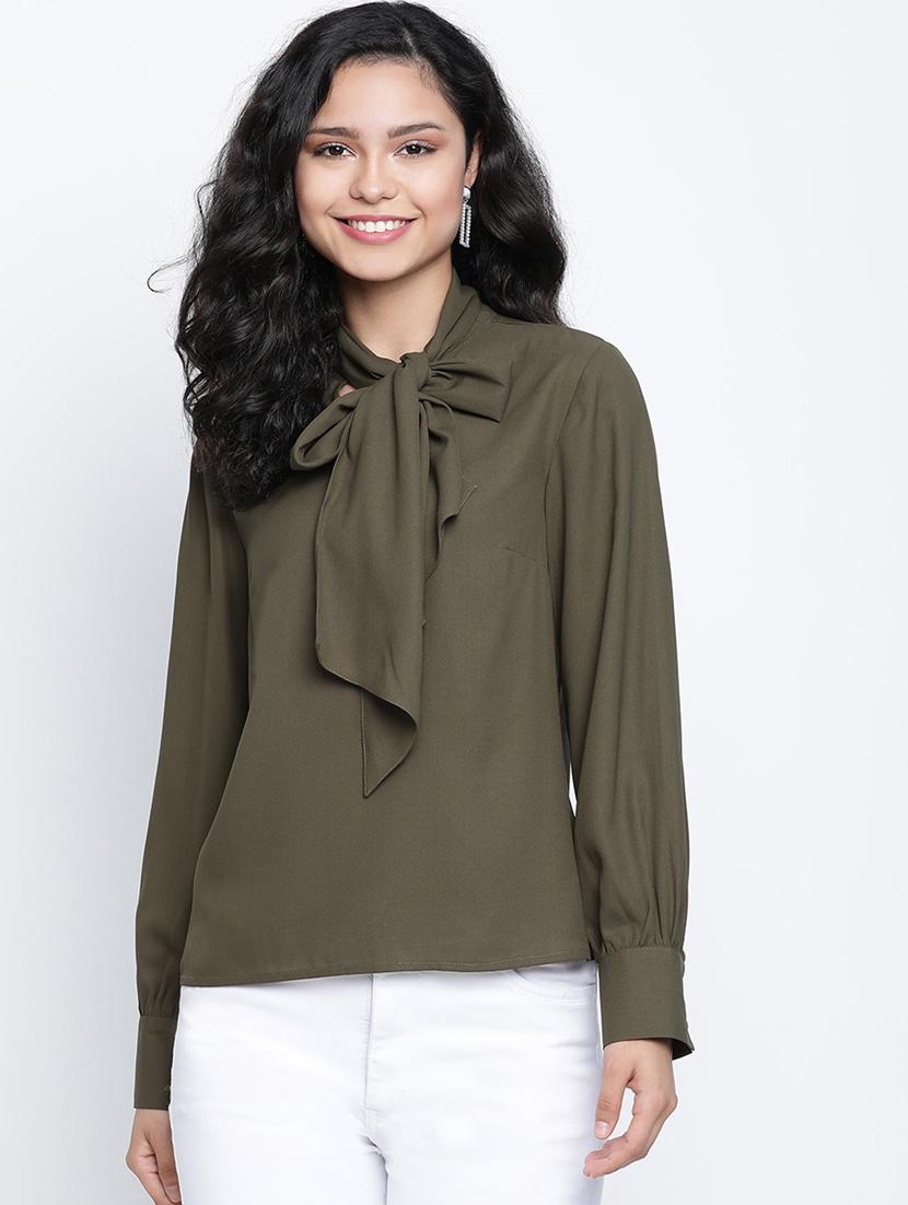 women's straight tie-up neck top - 18014737 - Zoom Image - 0