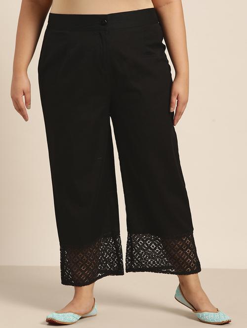 black cotton palazzos - 18016069 - Very Small Image - 1