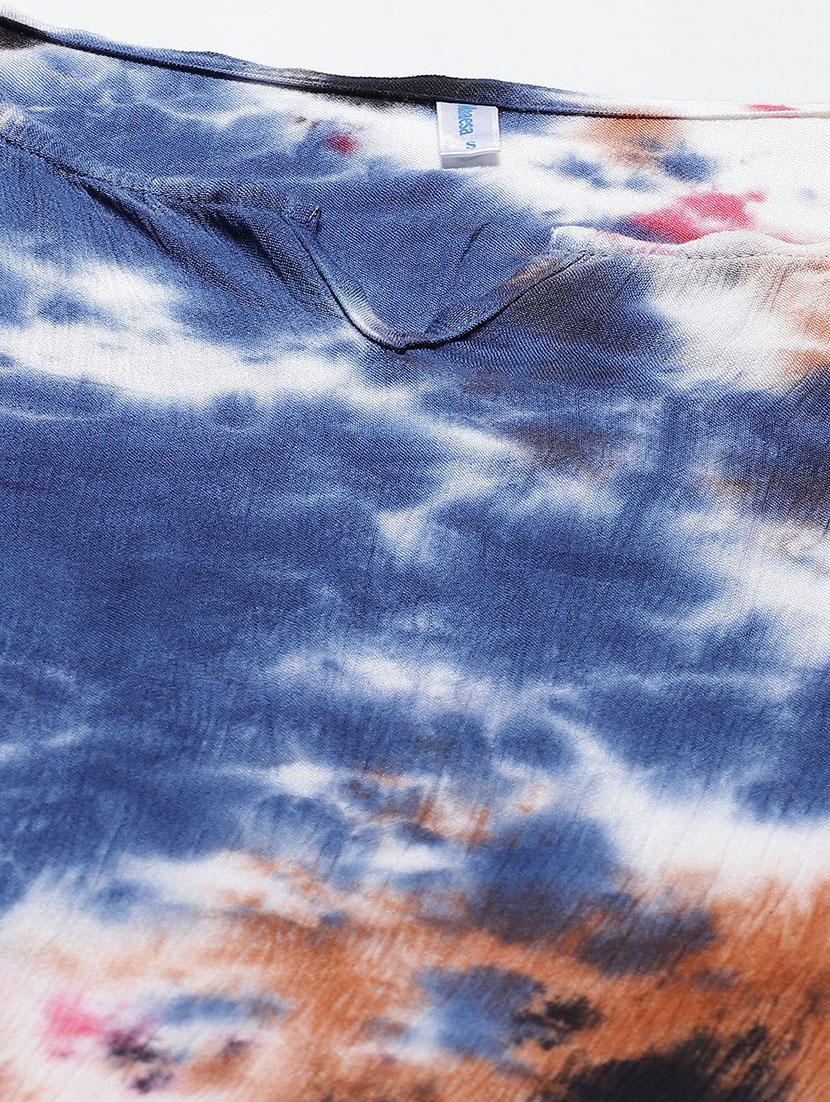 notch neck tie & dye kaftan dress - 18018415 - Standard Image - 4