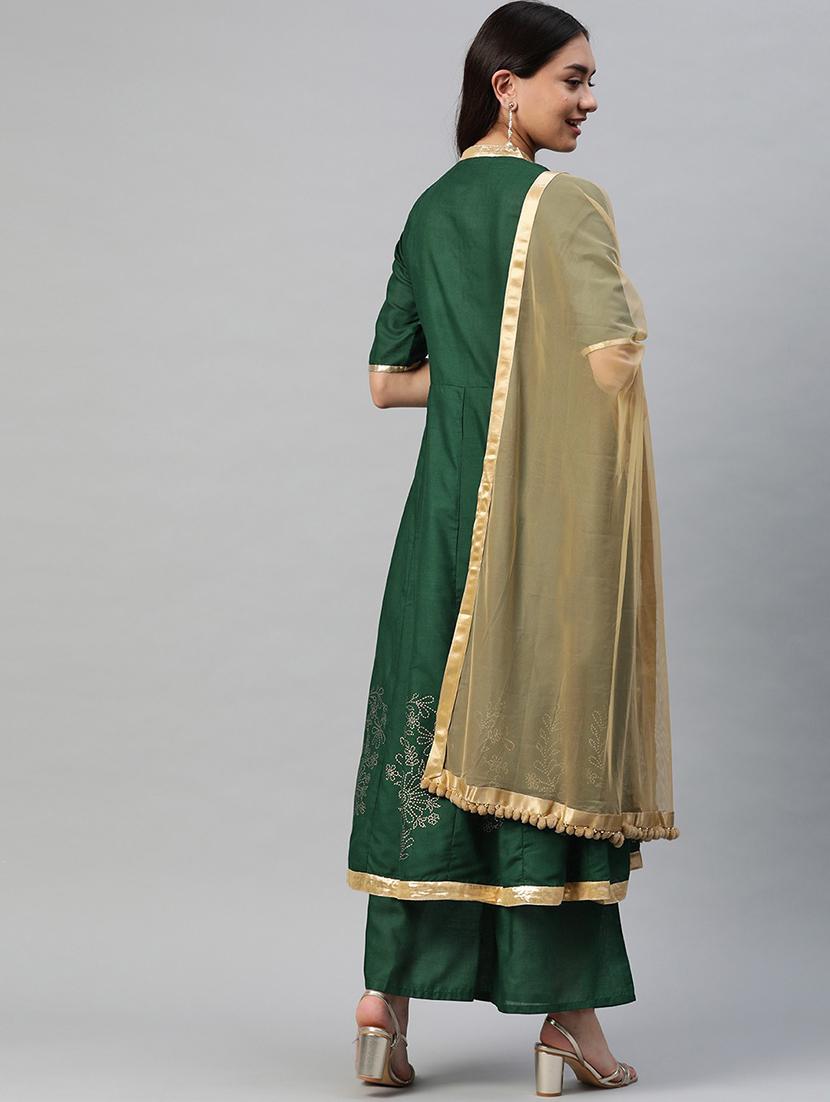 green cotton suit set - 18018920 - Zoom Image - 2