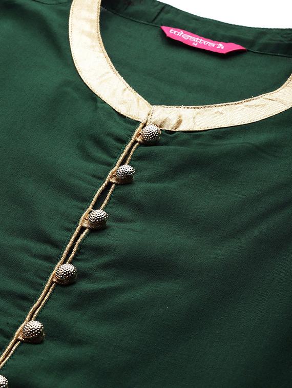 green cotton suit set - 18018920 - Standard Image - 3